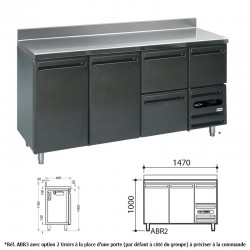 Furnotel - Arrière-bars skinplate - Groupe logé - Hauteur 1000 mm - 2 portes - 301 litres - ABR2