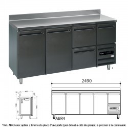 Furnotel - Arrière-bars skinplate - Groupe logé - Hauteur 1000 mm - 4 portes - 626 litres - ABR4