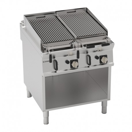 Grillade gaz charcoal double sur placard ouvert - Tecnoinox - GR8FG9T