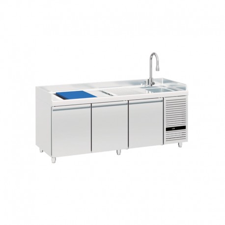 Furnotel - Table à poissons positive -2°C/+8°C - 3 portes - 369 litres - TPO3